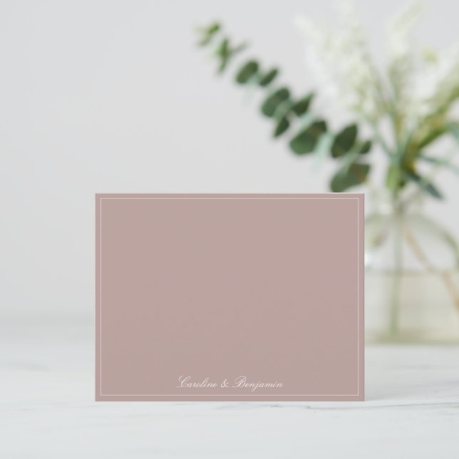 Cartão De Agradecimento Clássico Script Elegante Casamento Nome Personaliz (Em pé/Frente)