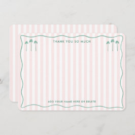 Cartão De Agradecimento Classy Palm Springs Pink Green Bridal Shower