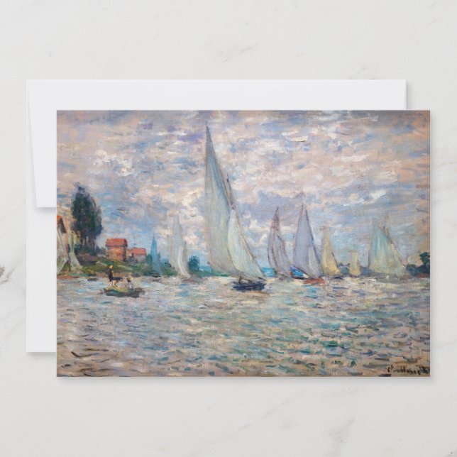 Cartão De Agradecimento Claude Monet - Boats Regatta na Argentina (Frente)