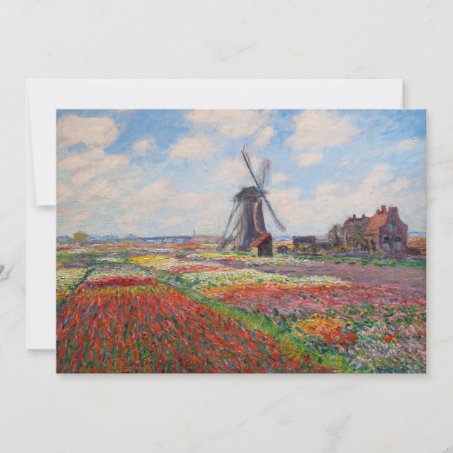 Cartão De Agradecimento Claude Monet - Campo das Tulipas na Holanda (Frente)