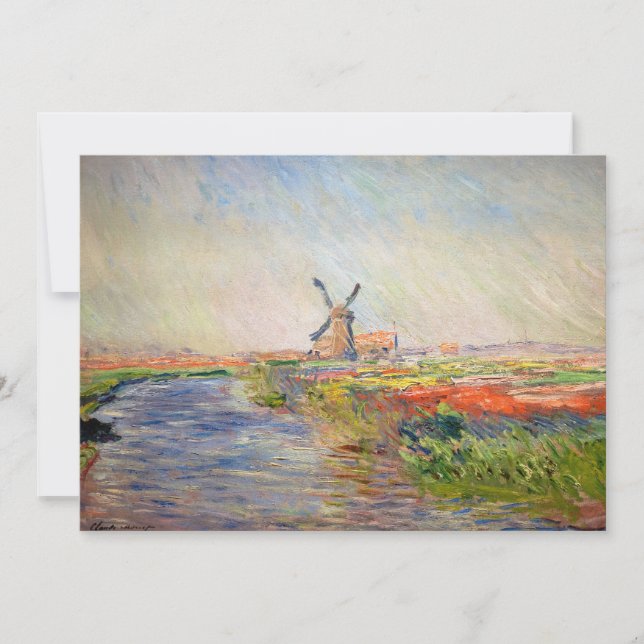 Cartão De Agradecimento Claude Monet - Campo das Tulipas na Holanda (Frente)