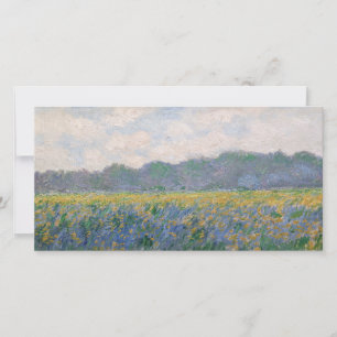 Cartão De Agradecimento Claude Monet - Campo de Íris Amarelos em Giverny