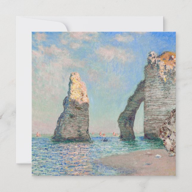 Cartão De Agradecimento Claude Monet - Cliff em Etretat (Frente)