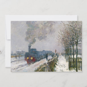 Cartão De Agradecimento Claude Monet - Comboio na neve / A locomotiva