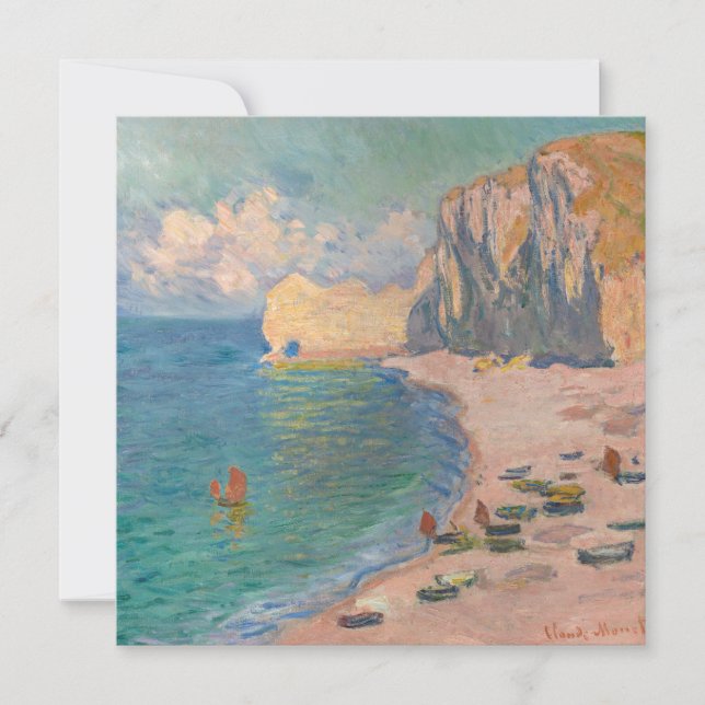 Cartão De Agradecimento Claude Monet - Etretat: Praia e Falaise d'Amont (Frente)