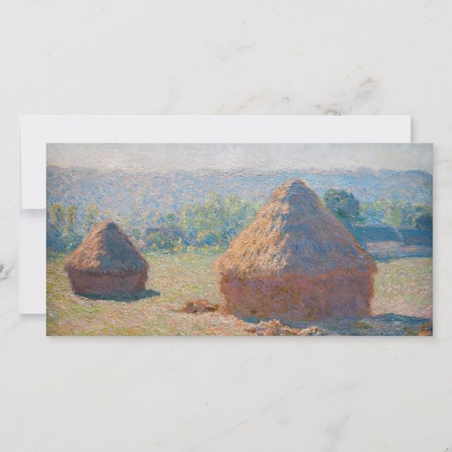 Cartão De Agradecimento Claude Monet - Haystacks, fim do Verão (Frente)