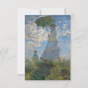 Cartão De Agradecimento Claude Monet Mulher com um Guarda-Sol Arte Refinad