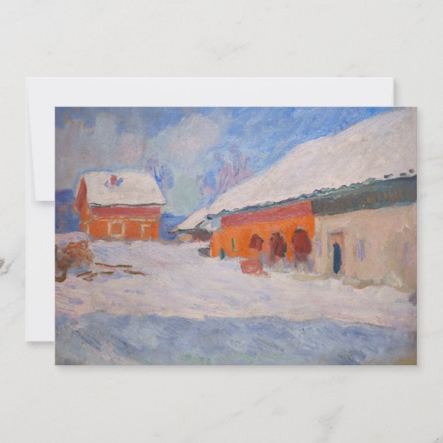Cartão De Agradecimento Claude Monet - Noruega, Casas Vermelhas em Bjorneg (Frente)