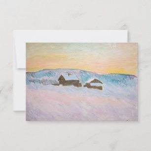 Cartão De Agradecimento Claude Monet - Paisagem da Noruega, Casas Azuis