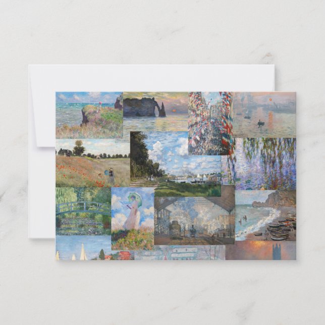 Cartão De Agradecimento Claude Monet - Patchwork de obras de arte (Frente)