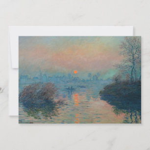 Cartão De Agradecimento Claude Monet - Pôr do sol no Sena em Lavacourt