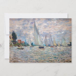 Cartão De Agradecimento Claude Monet - Regata de Barcos em Argenteuil