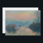 Cartão De Agradecimento Claude Monet - Sunset sobre o Sena em Lavacourt<br><div class="desc">Sunset on the Seine at Lavacourt,  Winter Effect / Soleil couchant sur la Seine a Lavacourt,  effet d'hiver - Claude Monet,  Oil on Canvas,  1880</div>