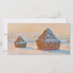Cartão De Agradecimento Claude Monet - Wheatstacks, Efeito da Neve, Manhã