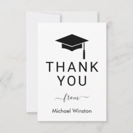 Cartão De Agradecimento Clean and Chic Graduation Thank You Card