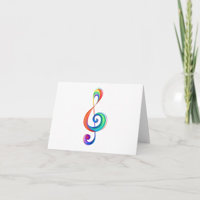 Cartão De Agradecimento Clef (trecho de arco-íris) (Frente)