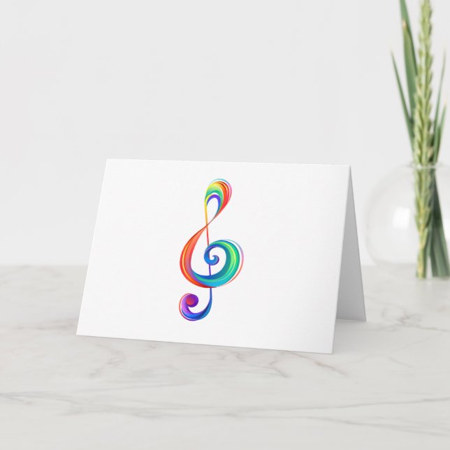 Cartão De Agradecimento Clef (trecho de arco-íris) (Frente)