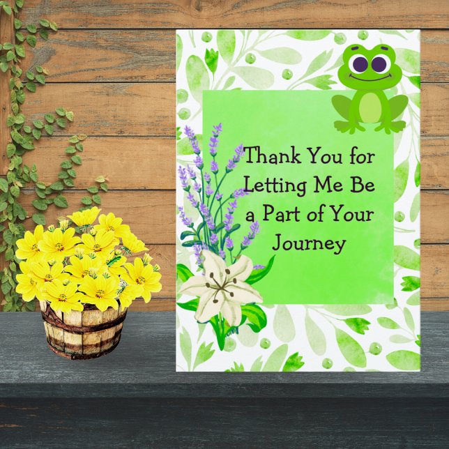 Cartão De Agradecimento Client Appreciation Note – Green Pastel Floral (Criador carregado)
