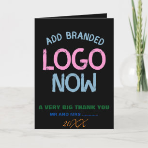 CARTÃO DE AGRADECIMENTO CLIENTE FASHIONÁVEL SIMPLES E LIMPO NEGRO