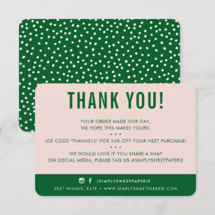 Cartão De Agradecimento CLIENTE OBRIGADO A VOCÊ O verde-rosa-rosa moderno