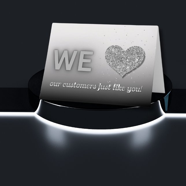 Cartão De Agradecimento Cliente Prateado Agradeço-Lhe a Apreciação (Criador carregado)