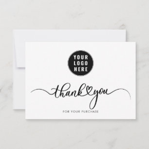 Cartão De Agradecimento Clientes personalizados de logotipo simples para e