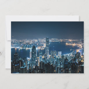 Cartão De Agradecimento Coastline   Ilha de Hong Kong, Ásia