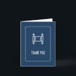 Cartão De Agradecimento Cobalt Simple Torah Obrigado<br><div class="desc">Um fundo azul de cobalto compensa um painel quadrado arredondado contendo uma imagem gráfica moderna de um torá com um obrigado personalizado que você imprime por baixo. Adicione um dentro de mensagem personalizado ou exclua para deixá-lo vazio para que uma nota possa ser manuscrita. Verifique sua ortografia, gramática, informações e...</div>