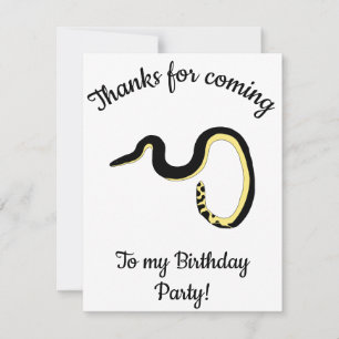 Cartão De Agradecimento Cobra do Mar Amarelo Feliz Aniversário