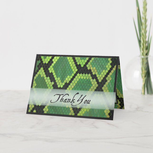 Cartão De Agradecimento Cobra Selvagem De Animais Obrigado (Frente)