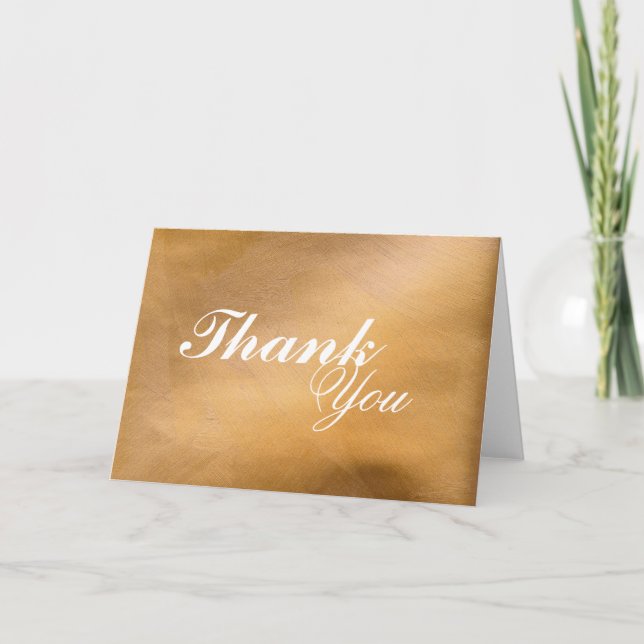 Cartão De Agradecimento Cobre Bruto Obrigado (Frente)