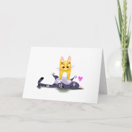 Cartão De Agradecimento COÇAR OS GATINHOS DAS AXILAS (fosco) Arte de Jeff 
