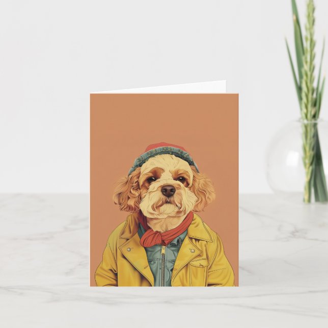 Cartão De Agradecimento Cockapoo (Frente)