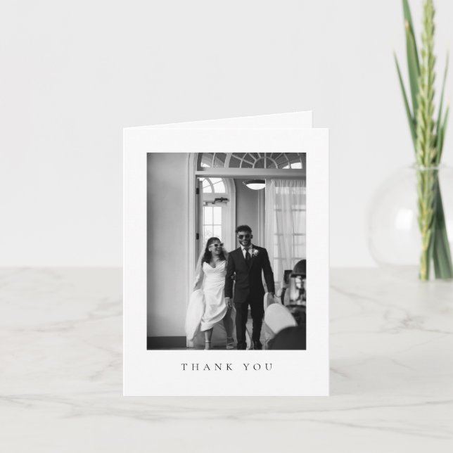 Cartão De Agradecimento Código QR de Foto de Casamento Formal Clássico Dob (Frente)