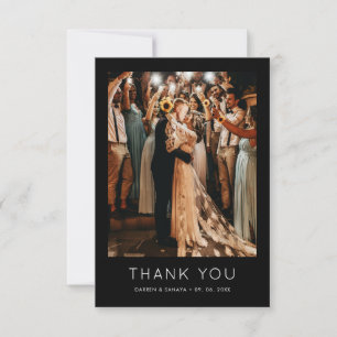 Cartão De Agradecimento Código QR de Foto Simples e Única para Casamento