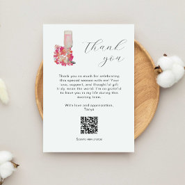 Cartão De Agradecimento Código QR de Obrigado/a pelo Chá de Noiva Pétalas 