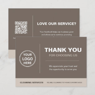 Cartão De Agradecimento Código QR do Logotipo dos Serviços de Limpeza Mode