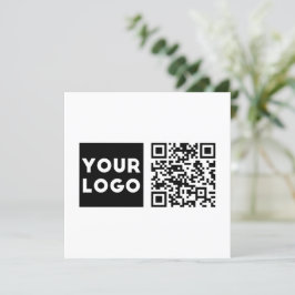 Cartão De Agradecimento Código QR editável e logotipo ou imagem da sua emp