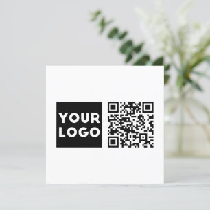 Cartão De Agradecimento Código QR editável & Logotipo ou imagem da sua emp