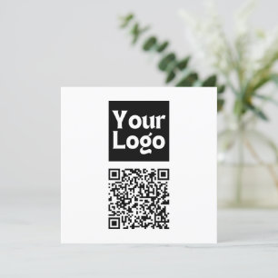 Cartão De Agradecimento Código QR editável & Logotipo ou imagem da sua emp