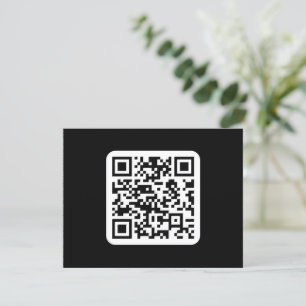 Cartão De Agradecimento Código QR moderno editável Preto Branco ou qualq