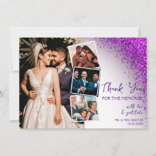 Cartão De Agradecimento Código QR Moderno Roxo Magenta Violeta Retro Brilh