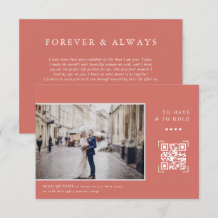Cartão De Agradecimento Código QR Moderno Simples Carta à Foto Bride
