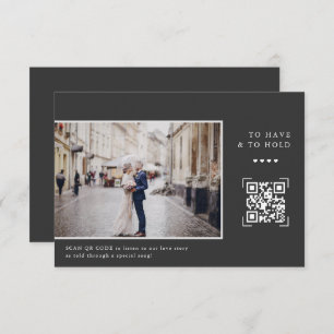 Cartão De Agradecimento Código QR Moderno Simples   Foto Carta ao Groom