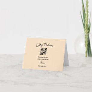 Cartão De Agradecimento Código QR simples de chá de bebê rosa adicionar no