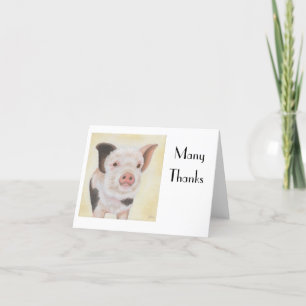 Cartão De Agradecimento Cody, o Piglet Obrigado Notecard