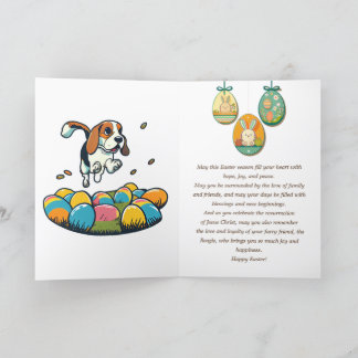 Cartão De Agradecimento Coelhinho da Páscoa de Beagle Bonito Deseja
