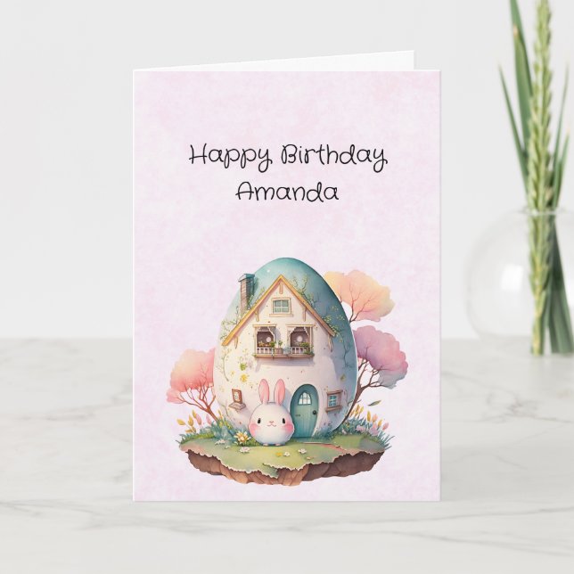 Cartão De Agradecimento Coelho Bonito Coelho Japonês Estilo Kawaii Anivers (Frente)