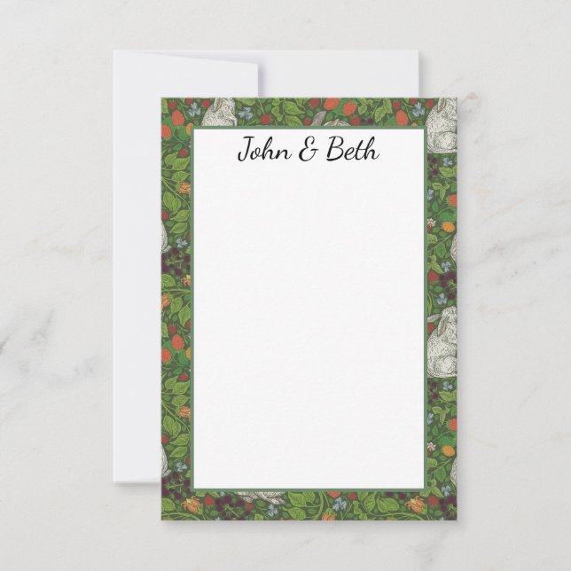 Cartão De Agradecimento Coelho Branco vitoriano do coelho branco-do-jardim (Frente)