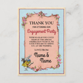 Cartão De Agradecimento Coelho do país das maravilhas do noivado dos